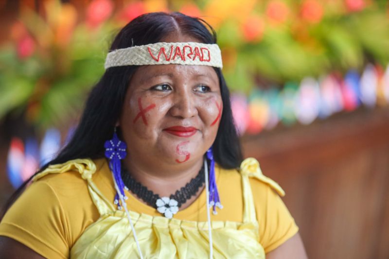 Josefina Jimenez- Representante do Conselho Warao <div class='credito_fotos'>Foto: Bruno Cecim / Ag.Pará &nbsp;&nbsp;|&nbsp;&nbsp; <a href='/midias/2024/originais/18802_ce2bf85b-6747-1c78-a7a9-41ddff94403c.jpg' download><i class='fa-solid fa-download'></i> Download</a></div>