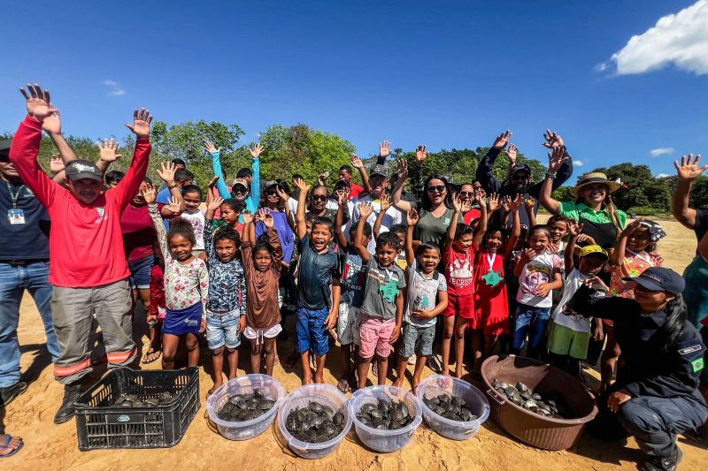 Soltura de 3 mil quelônios no rio Araguaia marcam programação pelo “Junho Verde” no sudeste paraense <div class='credito_fotos'>Foto: João Vitor Santos / Ascom Ideflor-Bio &nbsp;&nbsp;|&nbsp;&nbsp; <a href='/midias/2024/originais/20124_82940615-387c-51ca-0c05-1c36b6ba7e86.jpg' download><i class='fa-solid fa-download'></i> Download</a></div>