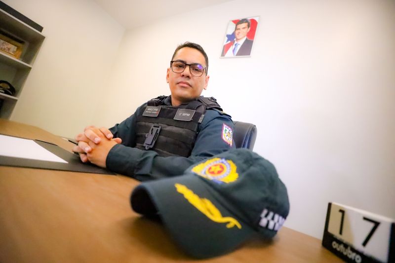 Bruno Gama - Major - sub comandante do 1º BPM, respondendo pelo Comando <div class='credito_fotos'>Foto: Marcelo Lelis / Ag. Pará &nbsp;&nbsp;|&nbsp;&nbsp; <a href='/midias/2024/originais/21104_9563274a-6e90-d574-2126-344dea302794.jpg' download><i class='fa-solid fa-download'></i> Download</a></div>