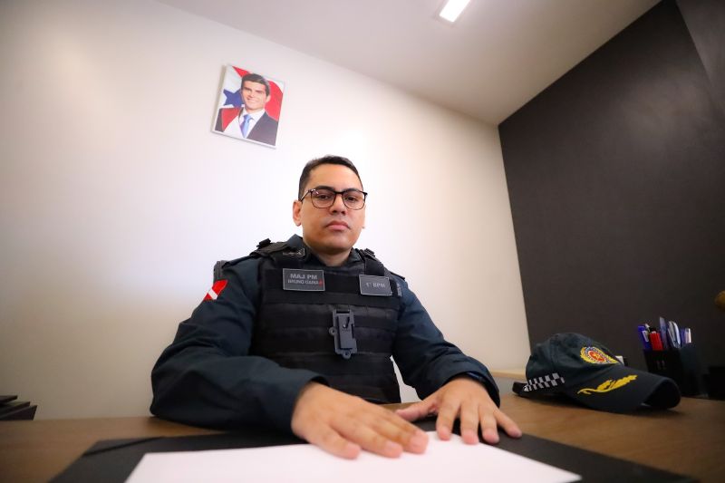 Bruno Gama - Major - sub comandante do 1º BPM, respondendo pelo Comando <div class='credito_fotos'>Foto: Marcelo Lelis / Ag. Pará &nbsp;&nbsp;|&nbsp;&nbsp; <a href='/midias/2024/originais/21104_d1dde8e7-5ae5-6c62-4195-abbee16f419c.jpg' download><i class='fa-solid fa-download'></i> Download</a></div>