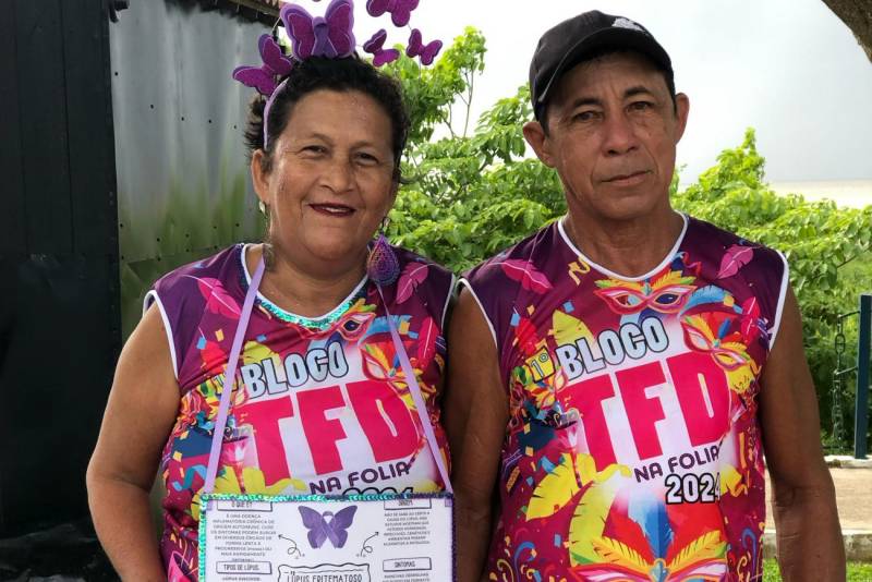 Rosimare Gonçalves, de 51 anos, é usuária do Hospital Jean Bitar (HJB), acompanhada de seu esposo