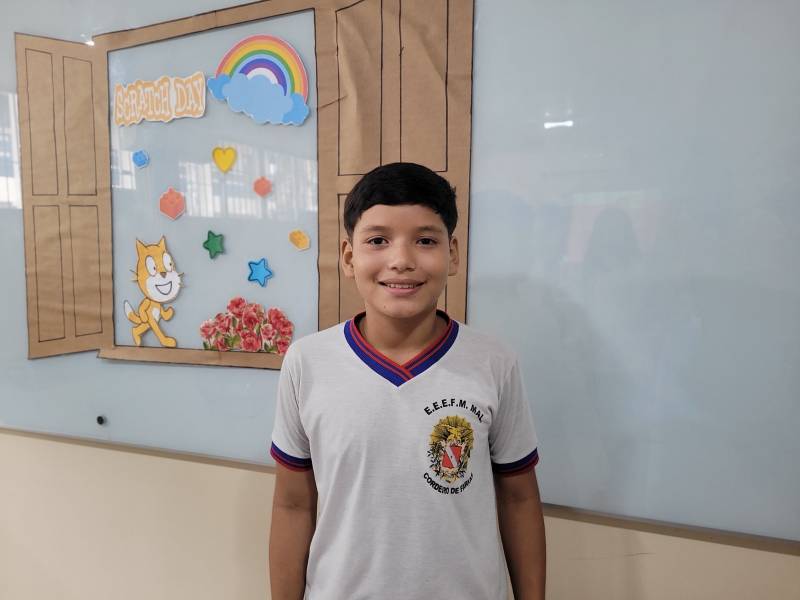 Estudante Hiago Martins, do 7º ano