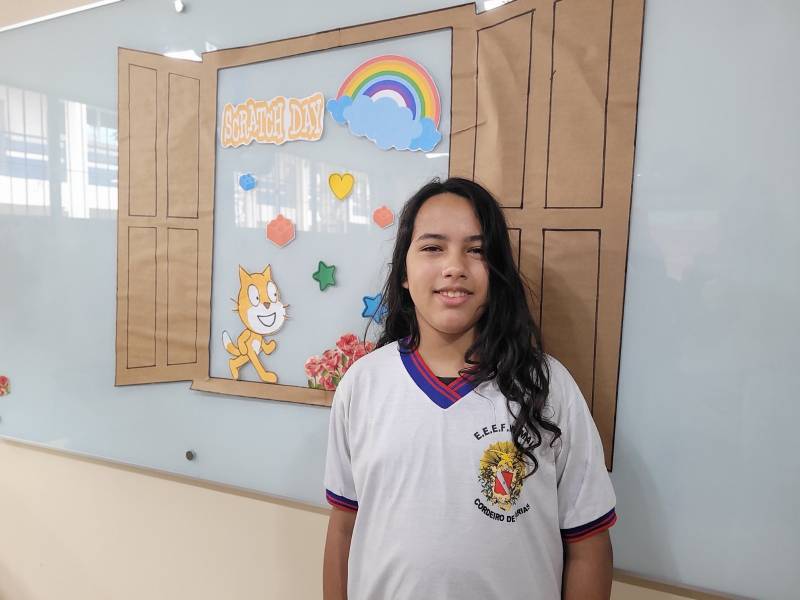 Estudante Carlos Eduardo Carneiro do 7º ano 