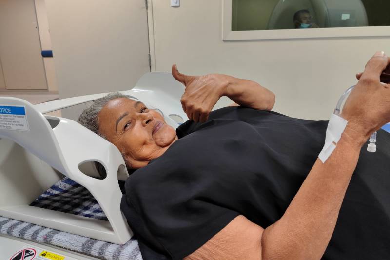 Paciente satisfeita em fazer o exame perto de casa