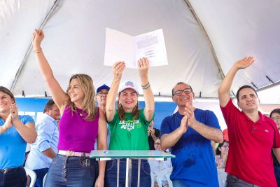 notícia: Governo do Pará assina ordem de serviço para a construção de praça poliesportiva em Santa Luzia   