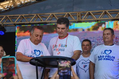 galeria: Agenda Governador Helder - OS Pavimentação Asfáltica - Ajuda Humanitária - Sua Casa - Credcidadão - Título de Terra   em São Félix do Xingu