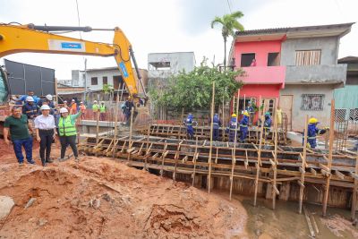 notícia: Estado vistoria o avanço das obras nos canais do Mártir e Murutucu, em Belém