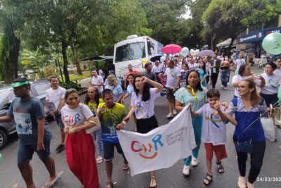 notícia: CIIR adere à 10ª Caminhada Down Belém com exposição de serviço em saúde pública 