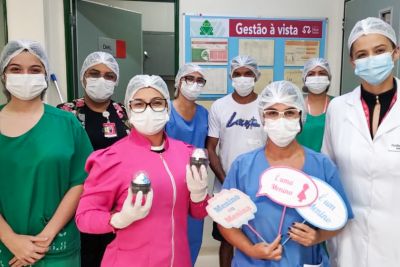 notícia:  Em chá revelação especial, paciente internada na UTI do HRBA descobre que será mãe de um menino 