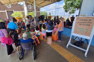 notícia: Oficina Percussiva encerra no CIIR programação semanal de ‘Colônia de Férias Inclusiva’
