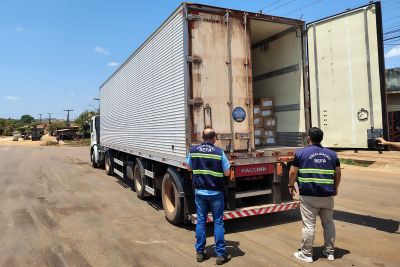 notícia: Sefa apreende 35 toneladas de açaí e 16 toneladas de filé de peixe em Dom Eliseu