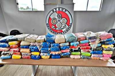 notícia: Mais de 75 kg de entorpecentes são apreendidos por equipe da Base Fluvial Antônio Lemos