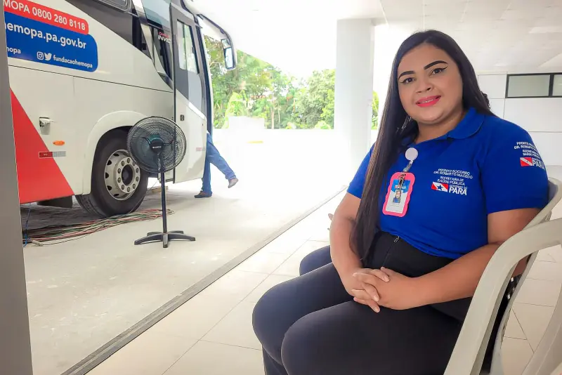 Maisa Costa, colaboradora do Pronto-Socorro, fez a sua primeira doação na 2ª Campanha de Doação de sangue do PSRM