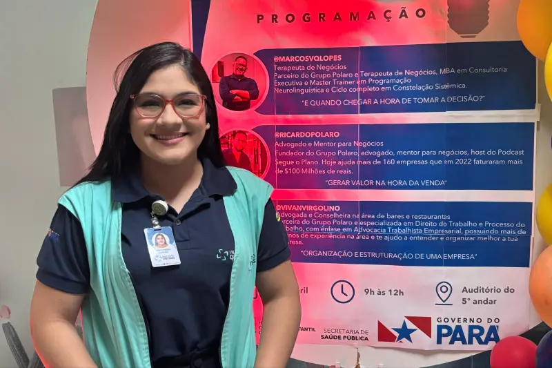 Juliana Fonseca, líder do Serviço de Atendimento ao Usuário (SAU) do Hoiol e fundadora da marca "Brownie da Ju"