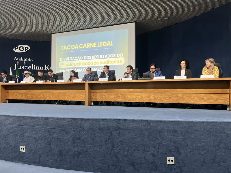 Participação da da mesa de apresentação dos resultados do segundo ciclo unificado de auditorias do programa Carne Legal, promovido pelo MPF