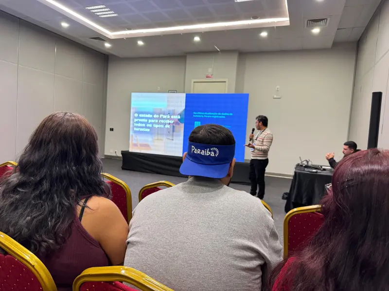 Coordenador de Promoção da Setur, Victor Lopes, fez a apresentação do Pará no evento