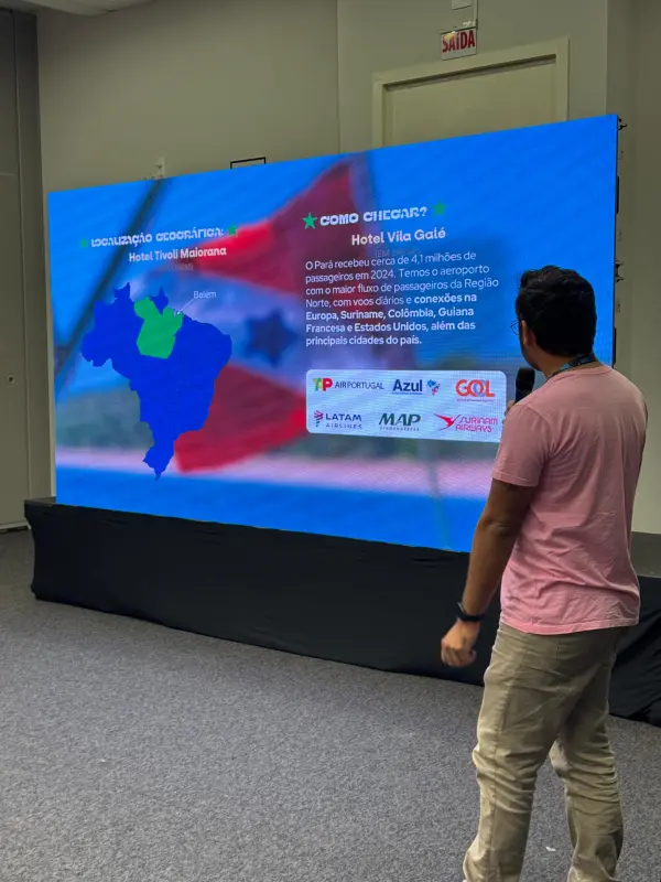 Coordenador de Promoção da Setur, Victor Lopes, fez a apresentação do Pará no evento