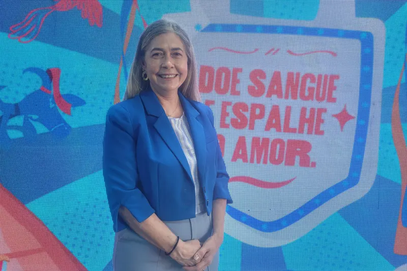 Juciara Farias — Assistente social e gerente de Captação. "Foi uma troca muito rica, com relatos inspiradores da rede hospitalar sobre a doação de sangue."