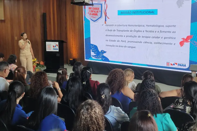 A assistente social Betania Mourão explicou sobre a missão do Hemopa na rede pública de saúde do Pará.