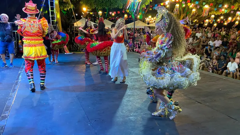 Antonia entrou na dança com a quadrilha FuzuÊ Junino, do bairro da Pedreira, em Belém.