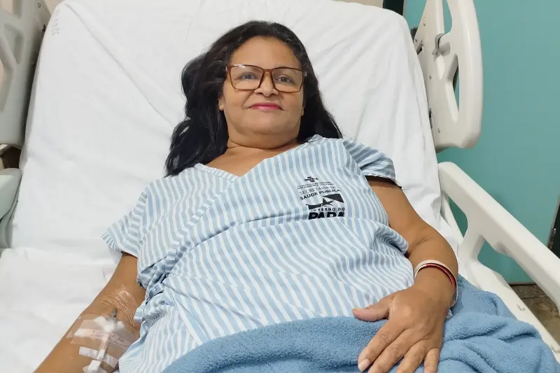Antônia Lucileia moradora de Curionopolis aporovou o atendimento no HRSP onde realiza tratamento. 