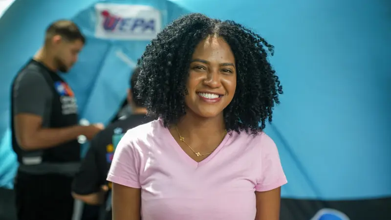 Vitoria Dias, 26 anos - estudante de psicologia <div class='credito_fotos'>Foto: Raphael Luz / Agência Pará &nbsp;&nbsp;|&nbsp;&nbsp; <a href='/midias/2025/originais/20250818134301-GF00024513-F00432014.jpg' download><i class='fa-solid fa-download'></i> Download</a></div>