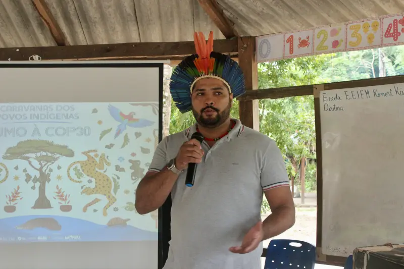 Wiratan Sompré, secretário adjunto da Sepi explicando a importância da caravana.