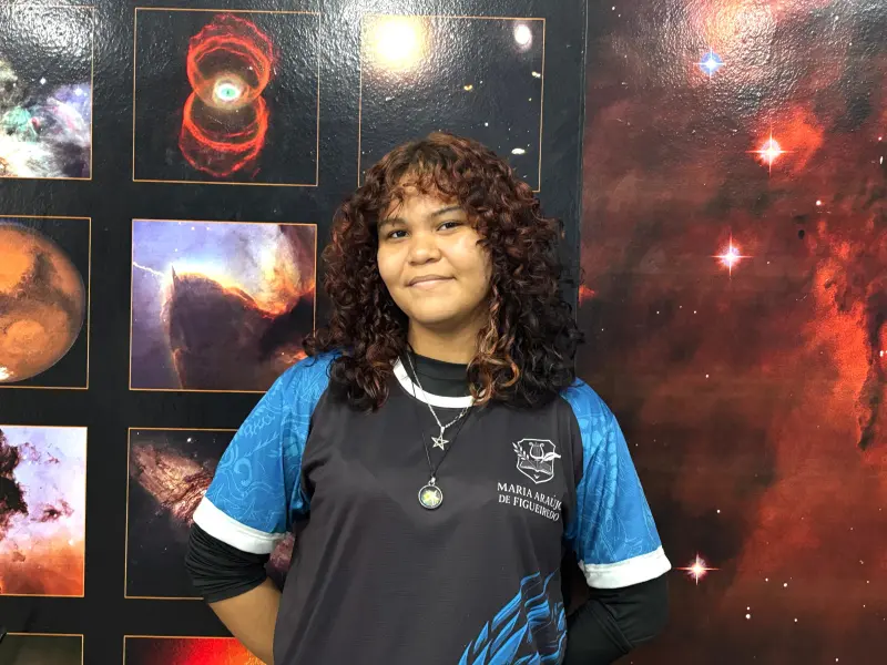 Estudante Fernanda Souza ficou encantada com os conhecimentos adquiridos a partir da visita ao Planetário do Pará