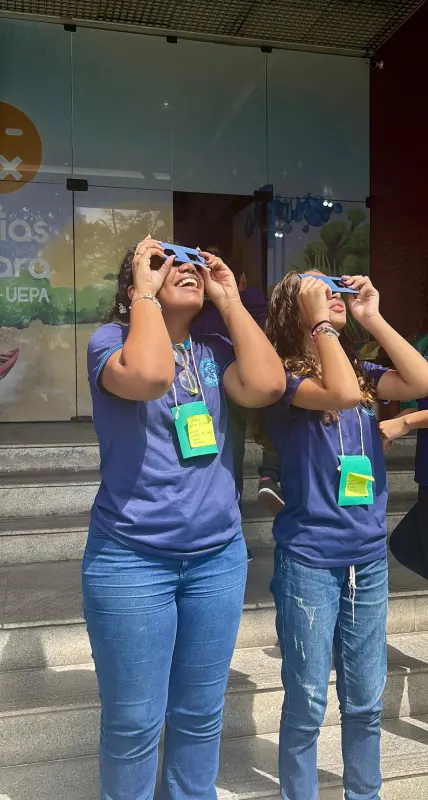 Observação do Sol, durante visitação escolar realizada ao CCPPA.