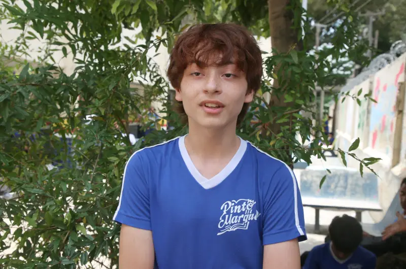 Estudante Hélido Oliveira, do 8º ano