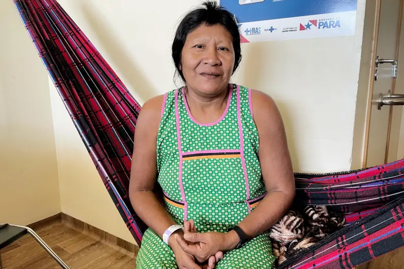 Ireprin Xikrin Gavião elogiou o atendimento da equipe e a estrutura adaptada para as tradições indígenas