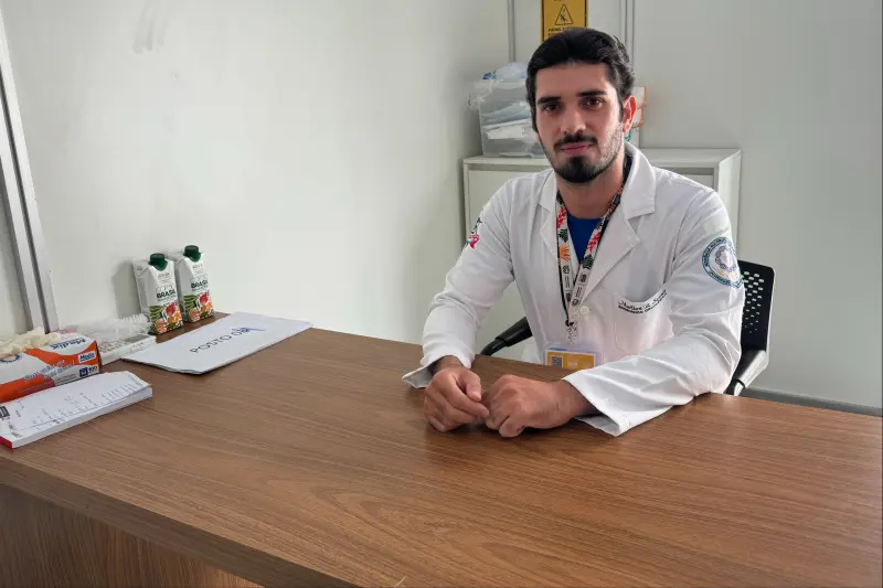 Marlon Santos, enfermeiro que está atuando no posto da Green Zone 