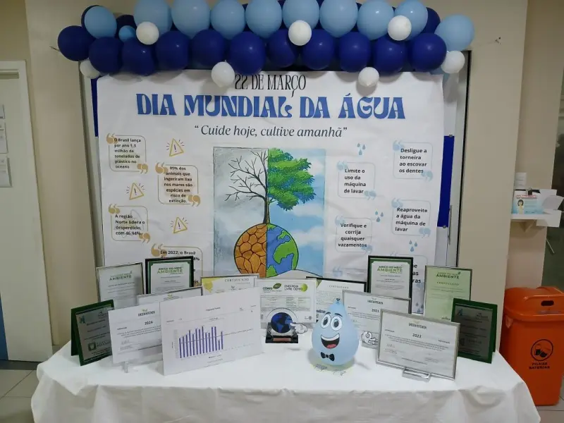 Unidade hospitalar possui certificados de ações sustentáveis realizadas.