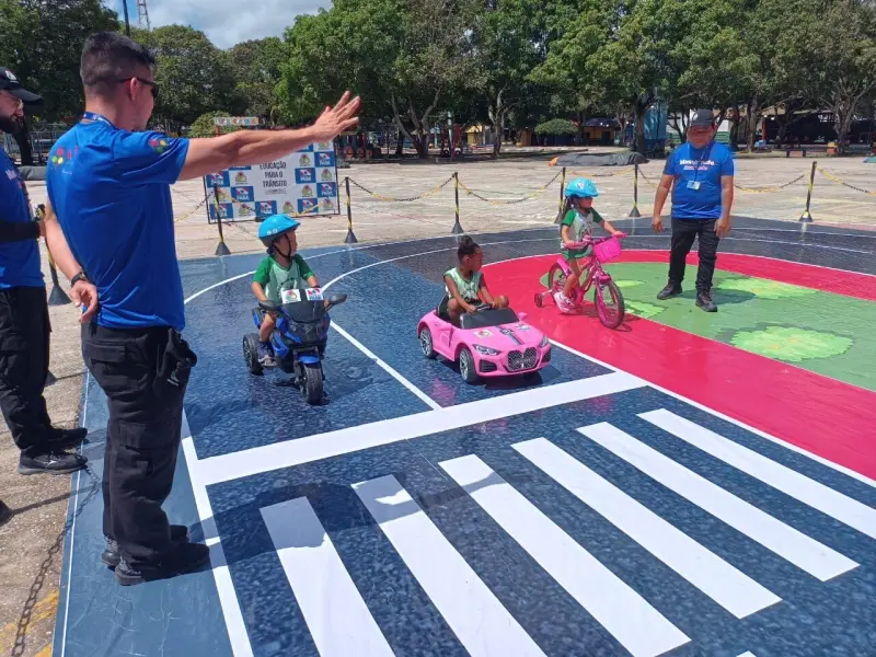 notícia: Minicircuito de trânsito do Detran promove atividades educativas para crianças de Castanhal