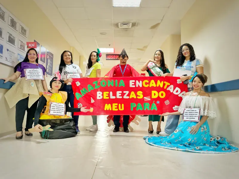 notícia: Hospital Abelardo Santos promove ação educativa sobre a Amazônia para crianças