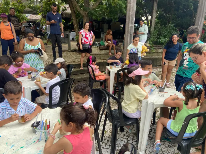 notícia: Parque Mangal das Garças promove oficina de produção de carimbos com materiais naturais 