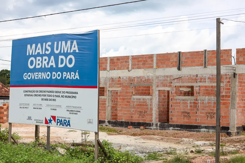 notícia: Obras do ‘Creches Por Todo o Pará’ do Governo do Estado avançam em Mãe do Rio
