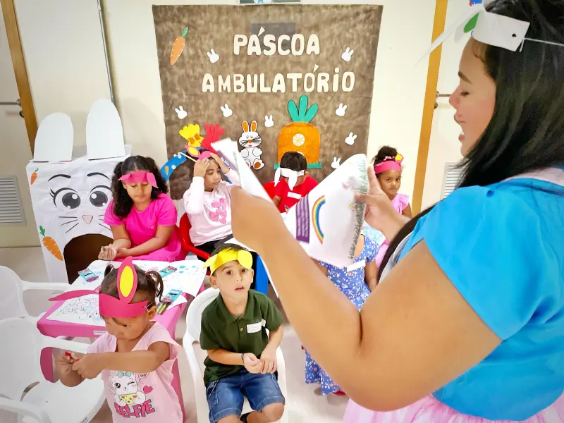 notícia: Hospital Abelardo Santos fortalece atendimento humanizado com programação de Páscoa