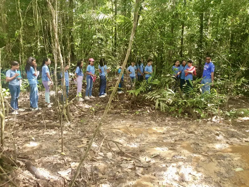 notícia: Alunos da rede estadual vivenciam aula de educação ambiental no Parque do Utinga