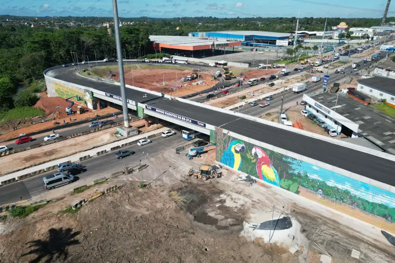 notícia: Viaduto da BR-316 entra na fase final e recebe arte inspirada na Amazônia