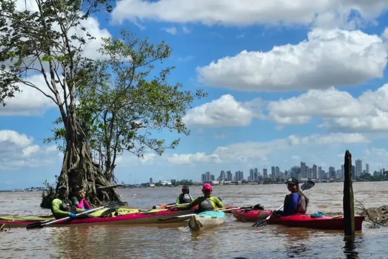 notícia: Remada ecológica mobiliza voluntários e transforma realidade na APA da Ilha do Combu