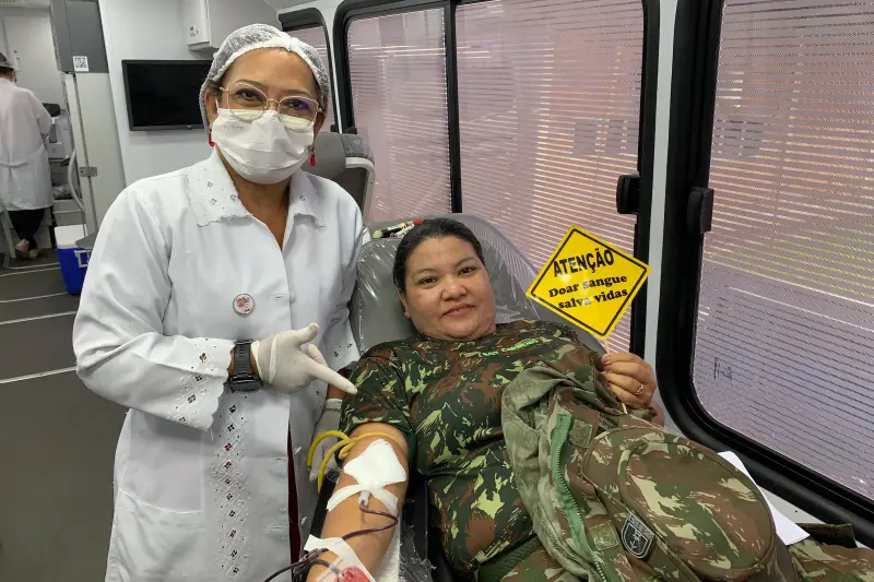 notícia: Hemopa e Exército unem forças para reforçar estoques de sangue em Belém