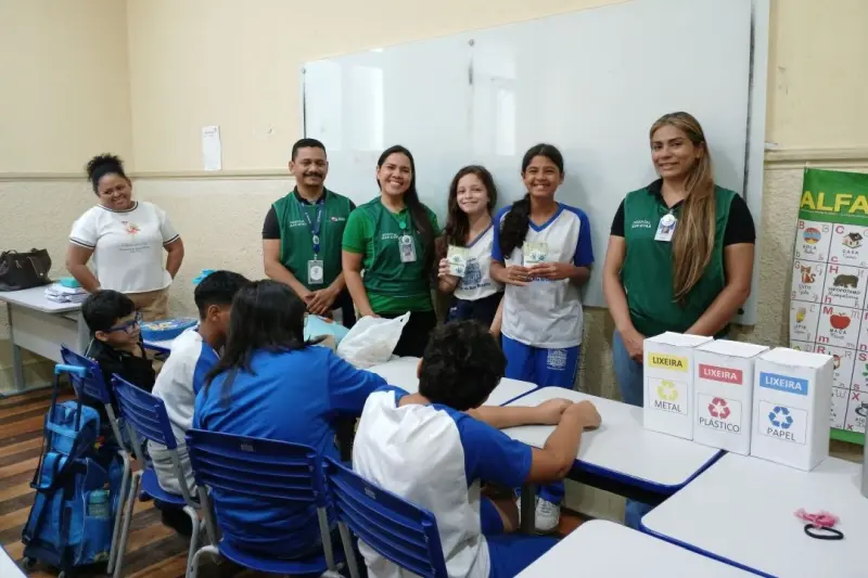 notícia: Parceria entre Hospital Jean Bitar e escola estadual estimula consciência ambiental em jovens