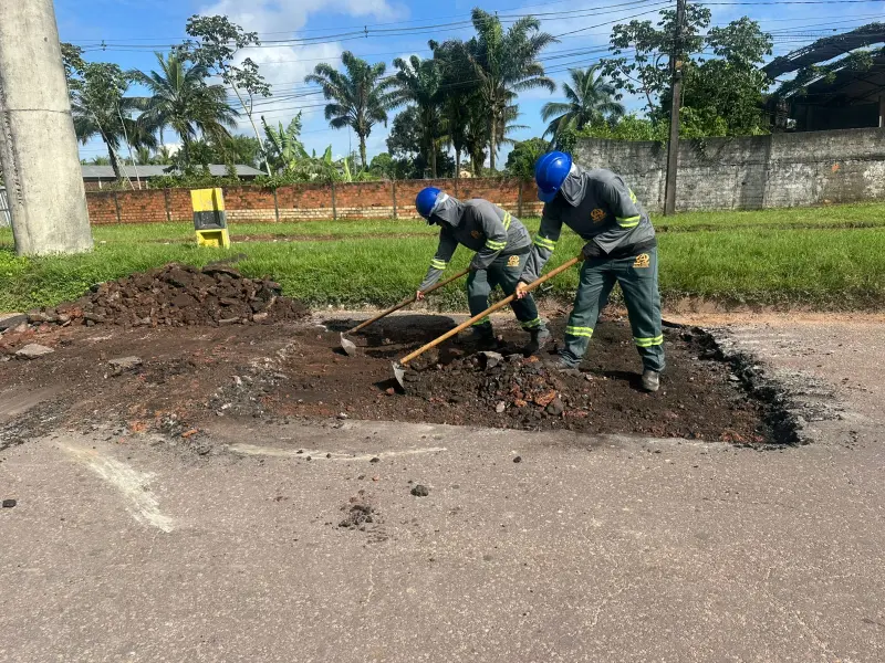 notícia: Distrito Industrial de Ananindeua recebe obras de pavimentação e manutenção viária
