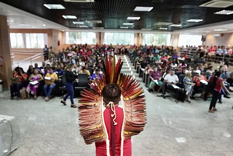 notícia: Em Santarém, indígenas do Baixo Amazonas participam da construção da Lei de Educação Escolar