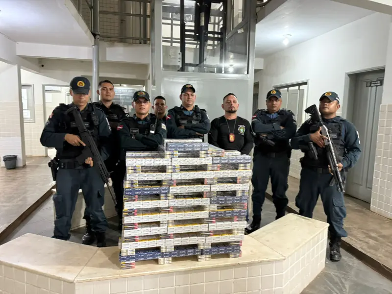 notícia:  Polícia Militar do Pará apreende 850 caixas de cigarros com irregularidades fiscais em Santarém