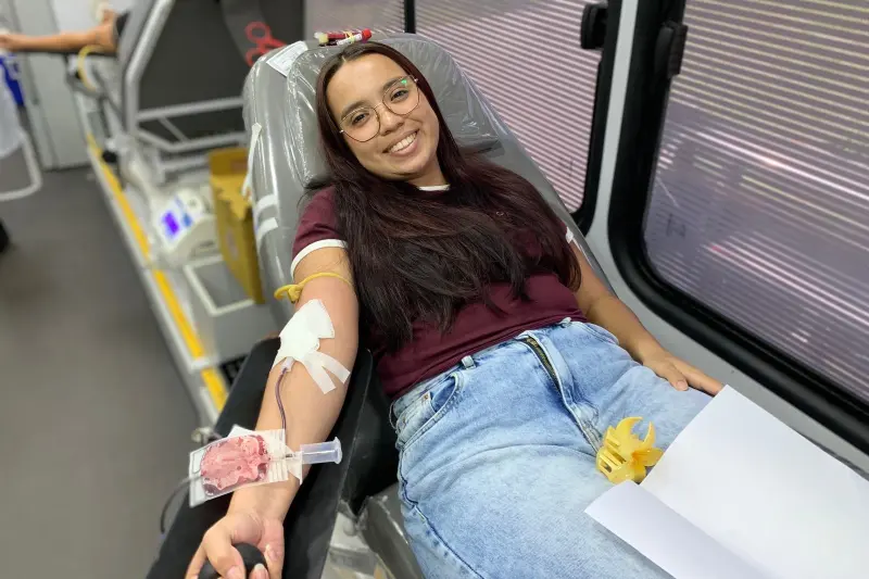 notícia: Jovens universitários participam de campanha de doação de sangue promovida pelo Hemopa na Ufra