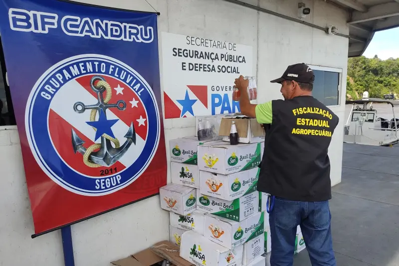 notícia: ADEPARÁ apreende 50 caixas de suco importados de país asiático sem documentação de origem