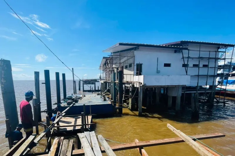notícia: Obras do Terminal Hidroviário de Chaves seguem em ritmo acelerado