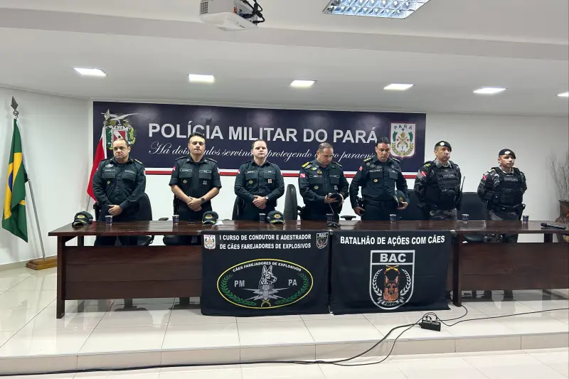 notícia: PM do Pará sedia curso inédito para condutores de cães farejadores de explosivos